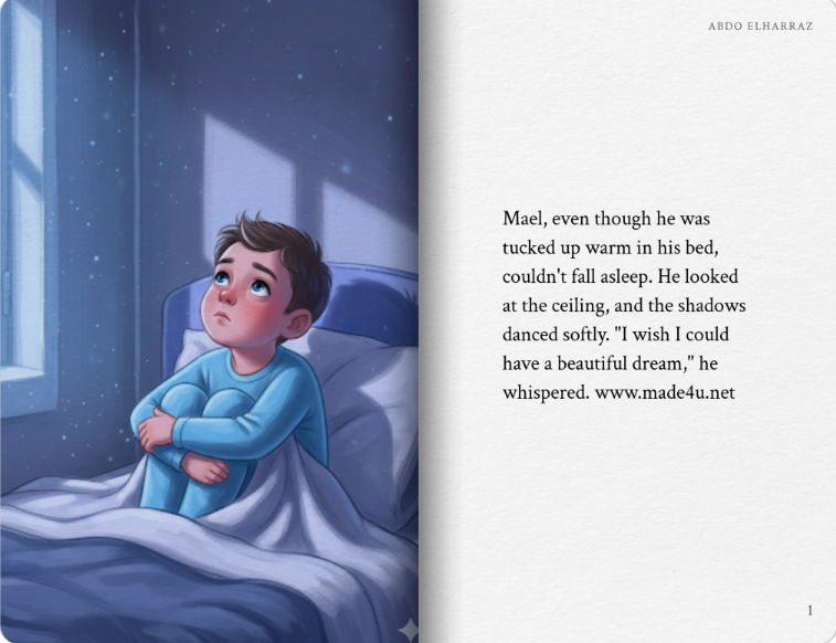 Illustration of a child in bed with a text overlay on a white background